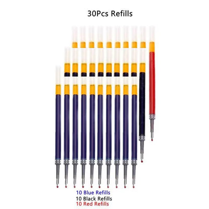 Elevate Your Writing with Our Premium Retractable Gel Pens Set – Choose from 13 or 30 Pcs in Bold Black, Vivid Red & Classic Blue Ink!