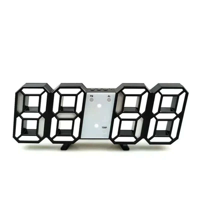 Modern Illuminated Digital Desktop Clock: Sleek Wall-Mounted Design with Adjustable Luminosity and Alarm Function