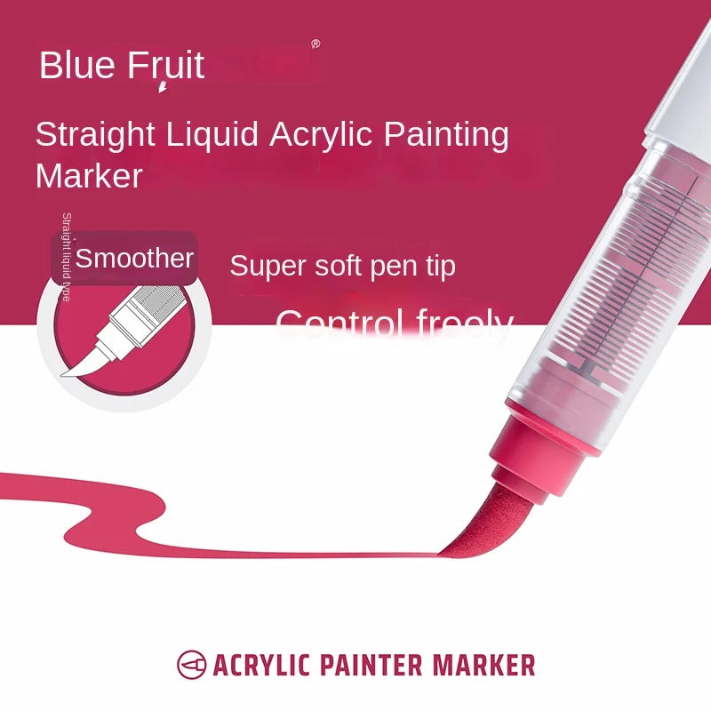 Languo 9-Color Acrylic Marker Pen Set - Versatile Soft Head Markers with Smart Ink Control for Creative Minds