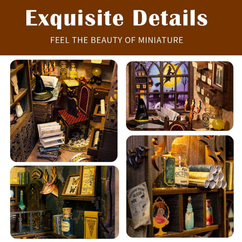 Magic Pharmacist DIY Book Nook Miniature Dollhouse with Touch Light - Fun Decoration & Great Gift Idea!