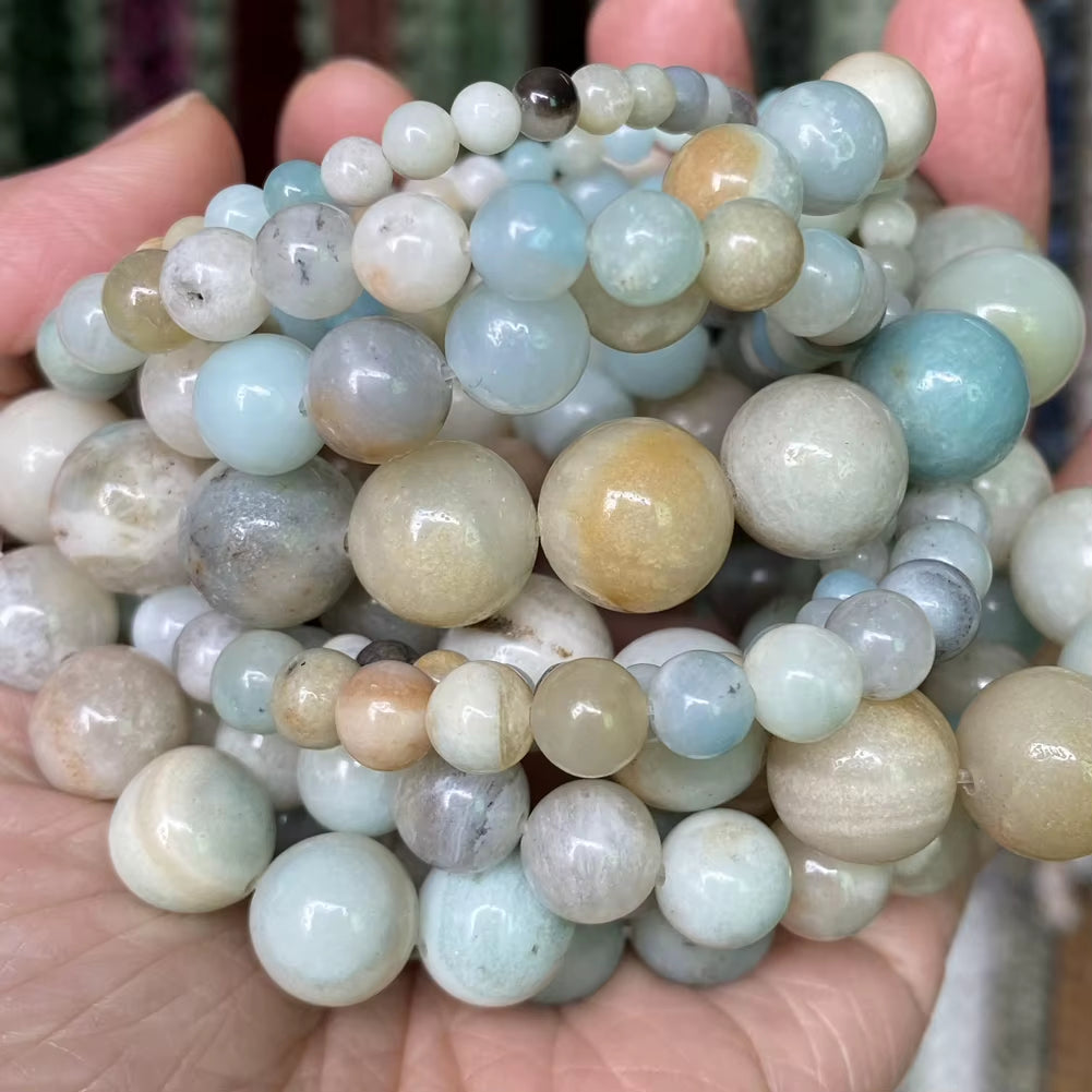 Vibrant Natural Stone Beads for Jewelry Making - Tiger Eye, Lava, Amazonite, Turquoise, Agate & Jasper in 4mm, 6mm, 8mm, 10mm Sizes for Stunning DIY Bracelets and Necklaces