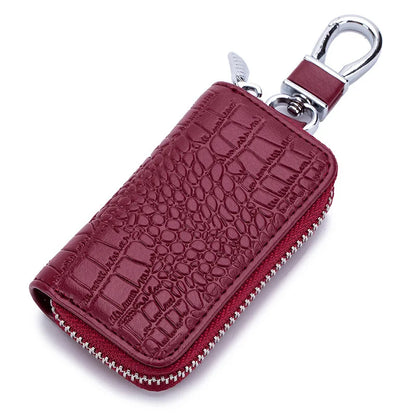 Premium Leather Mini Key Holder Pouch - Stylish Organizer for Car Keys & Wallet Essentials - Unisex Design