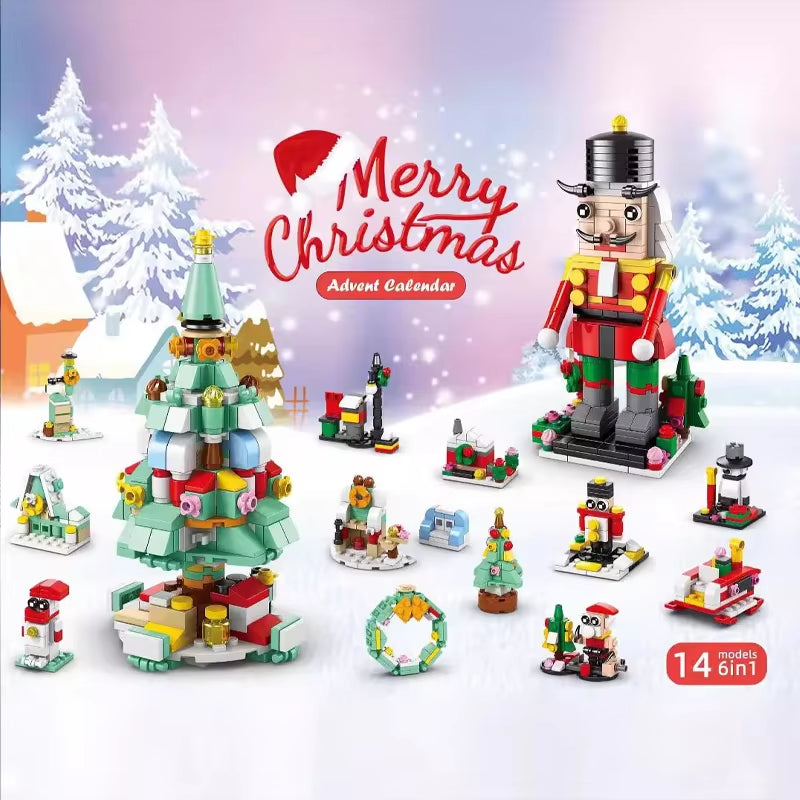 Ultimate Christmas Building Blocks Set - 24-Piece Advent Calendar DIY Kit for Kids 6+ - Perfect Holiday Gift!