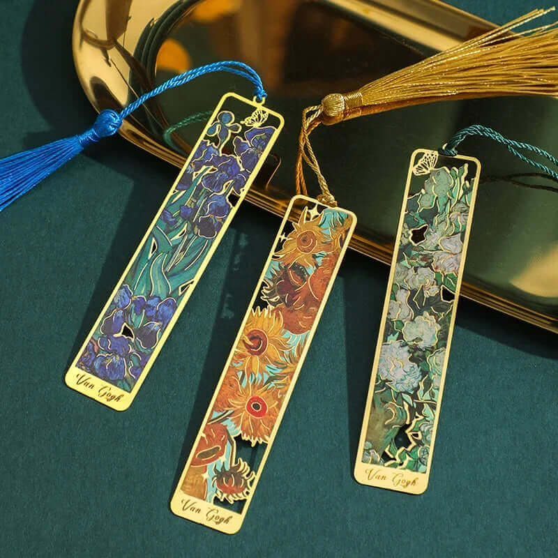 Exquisite Hollow Flower Metal Bookmarks - Set of 4, Perfect Gift for Students