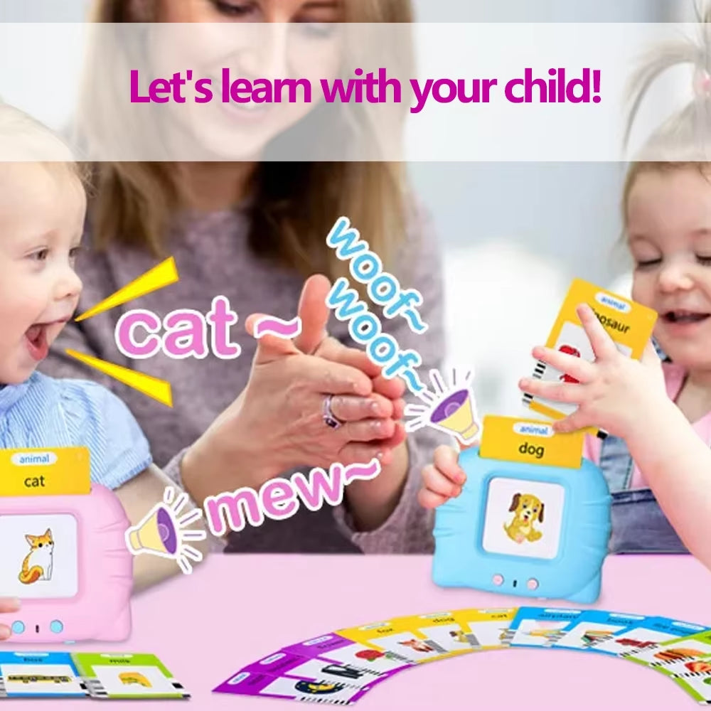 Interactive Early Learning Flash Cards - Talking Educational Toys for Preschool Kids - Electronic Audio Book Machine Gift