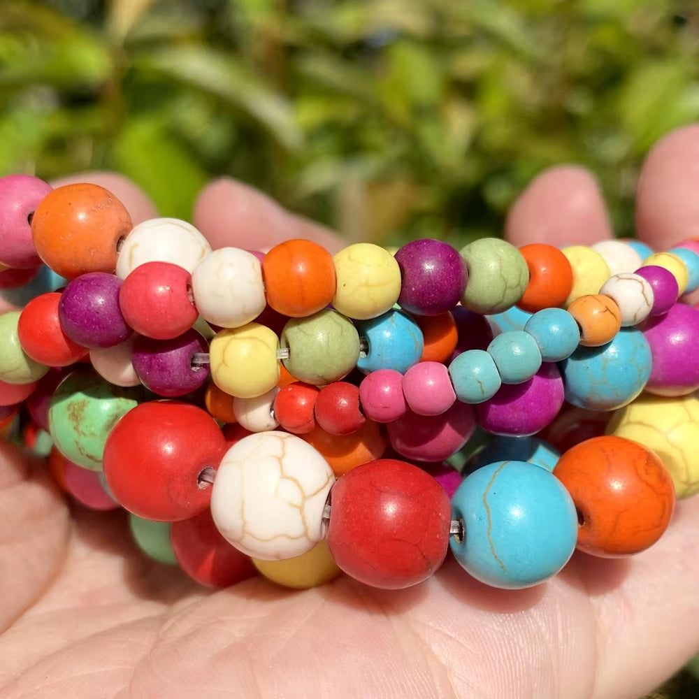 Vibrant Natural Stone Beads for Jewelry Making - Tiger Eye, Lava, Amazonite, Turquoise, Agate & Jasper in 4mm, 6mm, 8mm, 10mm Sizes for Stunning DIY Bracelets and Necklaces