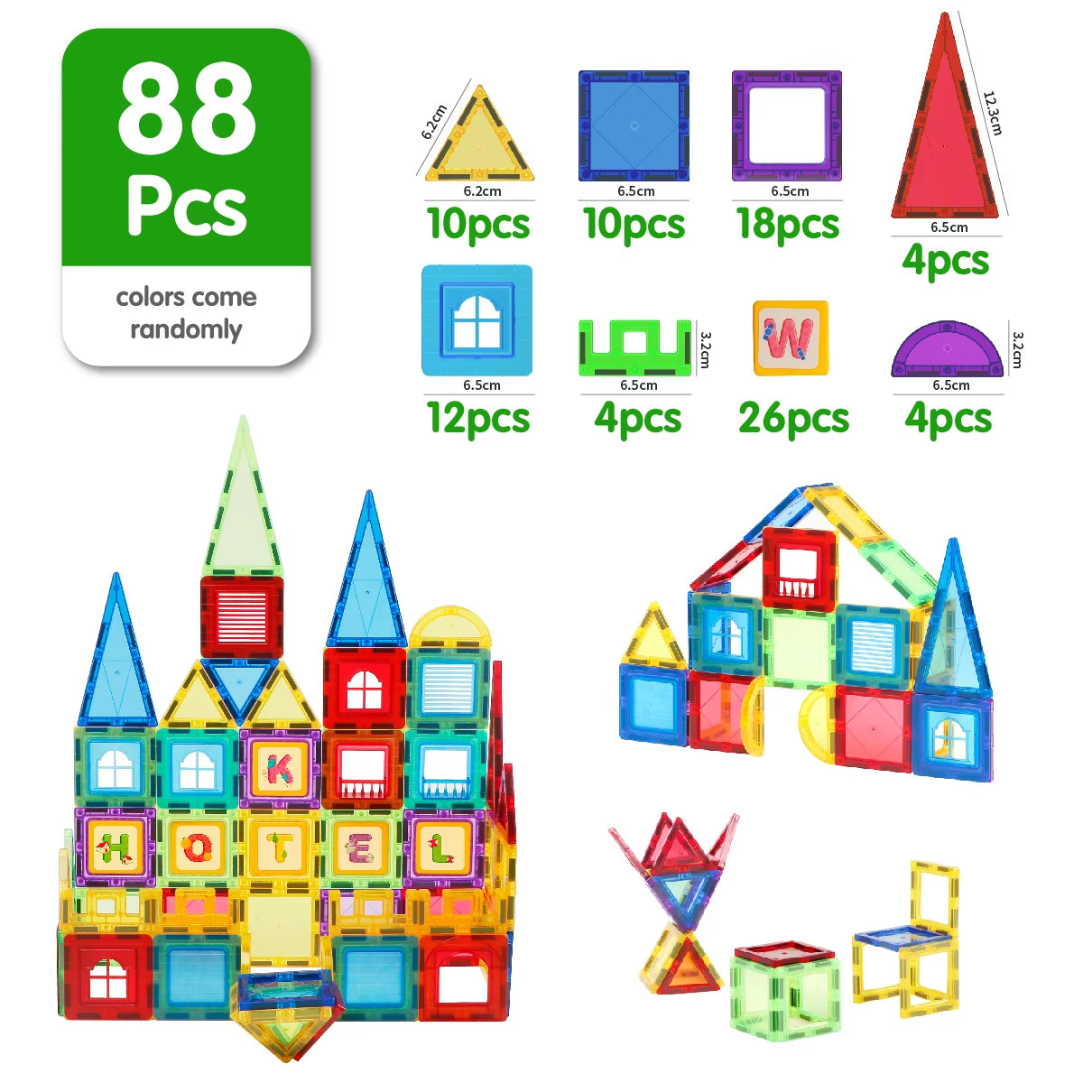 Magplayer Magnetic Building Blocks Set - Montessori Educational Toy for Kids, Perfect Gift for Boys and Girls!