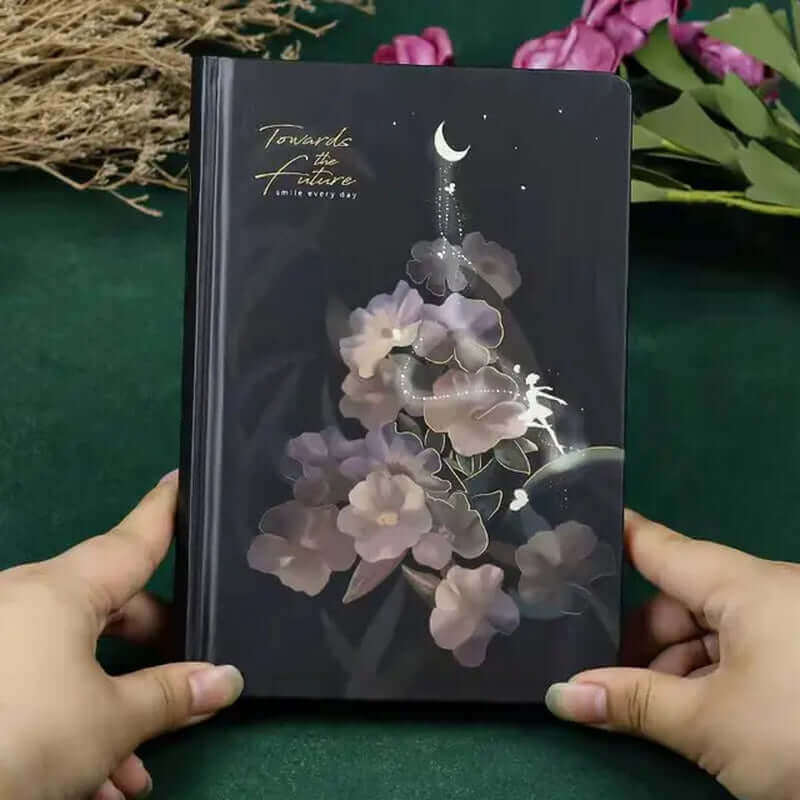 Floral Hardcover Diary with Color Illustrations - Student Planner Notepad