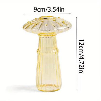 Vibrant Mushroom Hydroponic Glass Vase - Stylish Aromatherapy Decor for Living Room & Dining Table