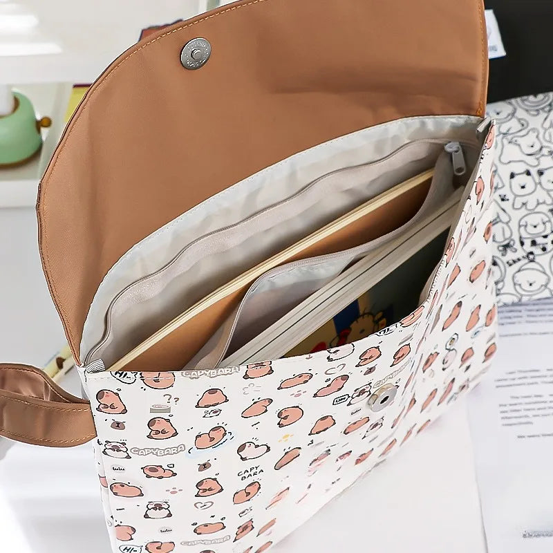 Kapibala Cartoon File Bag - The Ultimate Stylish Storage Solution for Students with High Capacity and Organization