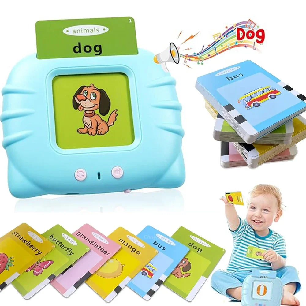 Interactive Early Learning Flash Cards - Talking Educational Toys for Preschool Kids - Electronic Audio Book Machine Gift