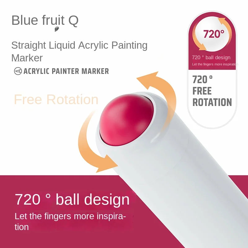 Languo 9-Color Acrylic Marker Pen Set - Versatile Soft Head Markers with Smart Ink Control for Creative Minds