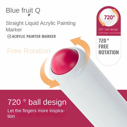 Languo 9-Color Acrylic Marker Pen Set - Versatile Soft Head Markers with Smart Ink Control for Creative Minds