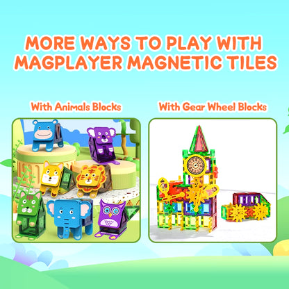Magplayer Magnetic Building Blocks Set - Montessori Educational Toy for Kids, Perfect Gift for Boys and Girls!