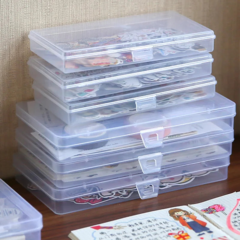 Elevate Your Workspace with Our Stylish Transparent Desktop Storage Box for Stickers and Craft Supplies