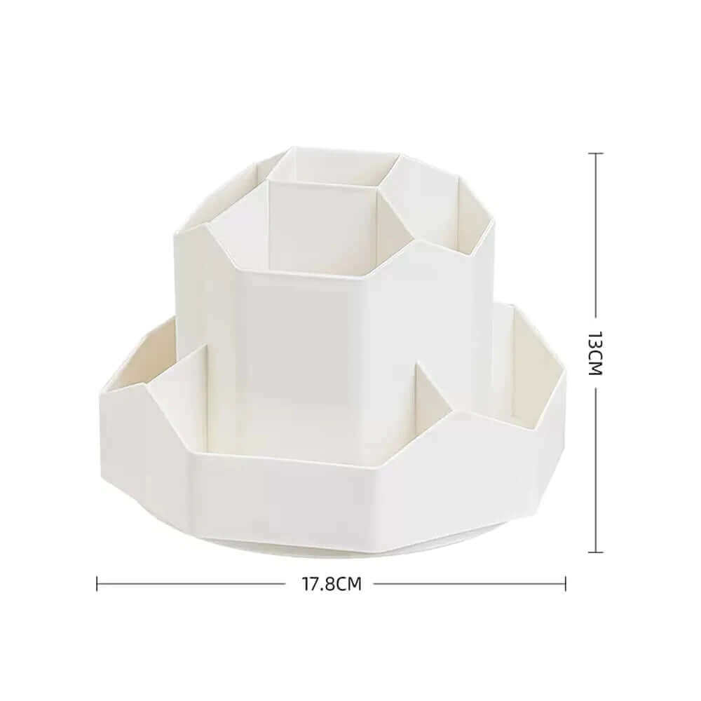 Desktop Pen Organizer with Rotating Base and 9 Compartments