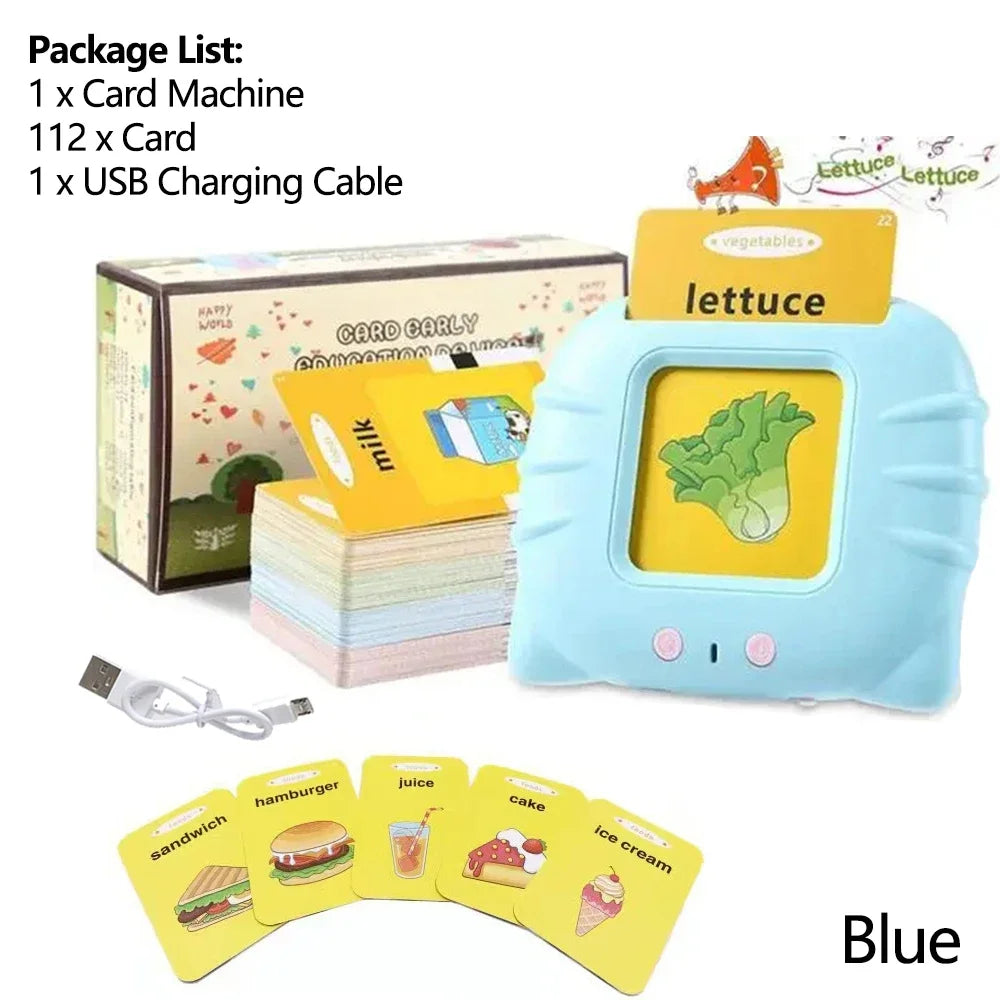 Interactive Early Learning Flash Cards - Talking Educational Toys for Preschool Kids - Electronic Audio Book Machine Gift