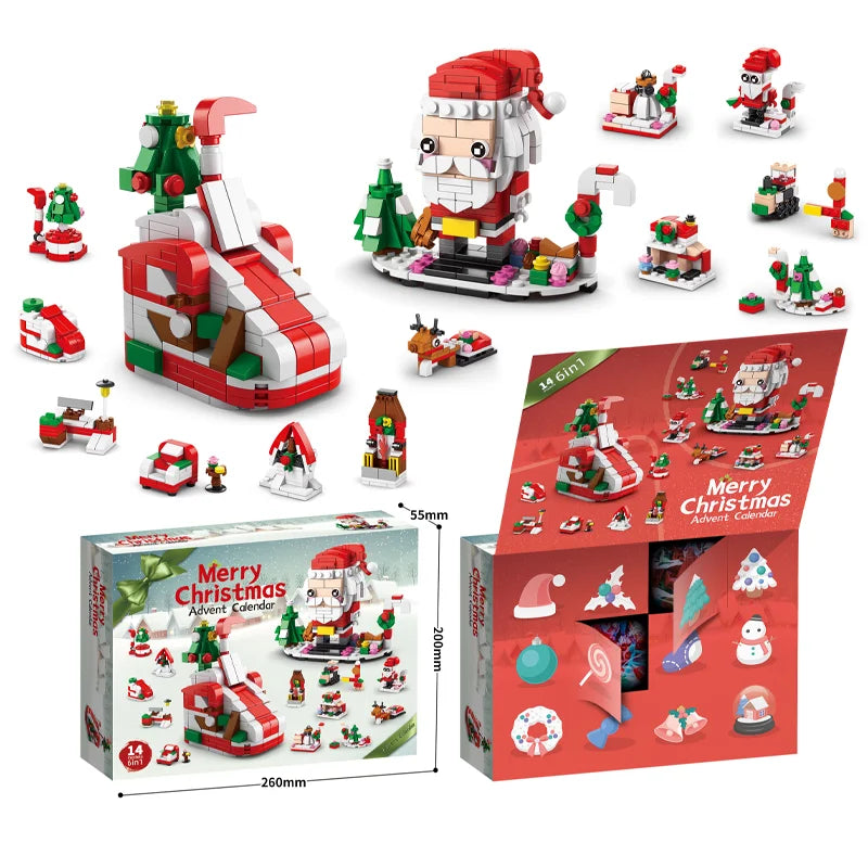Ultimate Christmas Building Blocks Set - 24-Piece Advent Calendar DIY Kit for Kids 6+ - Perfect Holiday Gift!