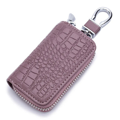 Premium Leather Mini Key Holder Pouch - Stylish Organizer for Car Keys & Wallet Essentials - Unisex Design