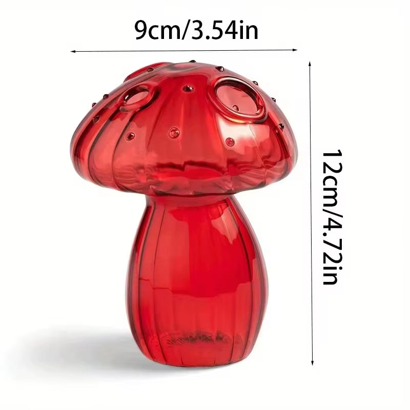 Vibrant Mushroom Hydroponic Glass Vase - Stylish Aromatherapy Decor for Living Room & Dining Table