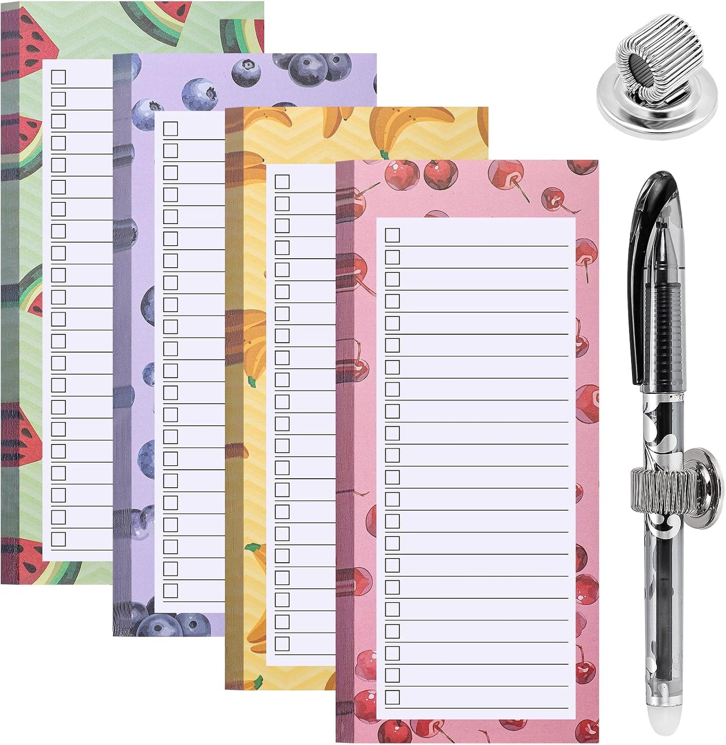 Brighten Up Your Kitchen with Our 4 Pack Magnetic Note Pads - Perfect for Grocery Lists and To-Do Reminders!
