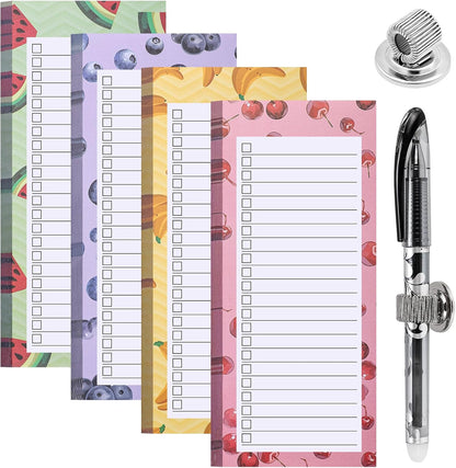 Brighten Up Your Kitchen with Our 4 Pack Magnetic Note Pads - Perfect for Grocery Lists and To-Do Reminders!