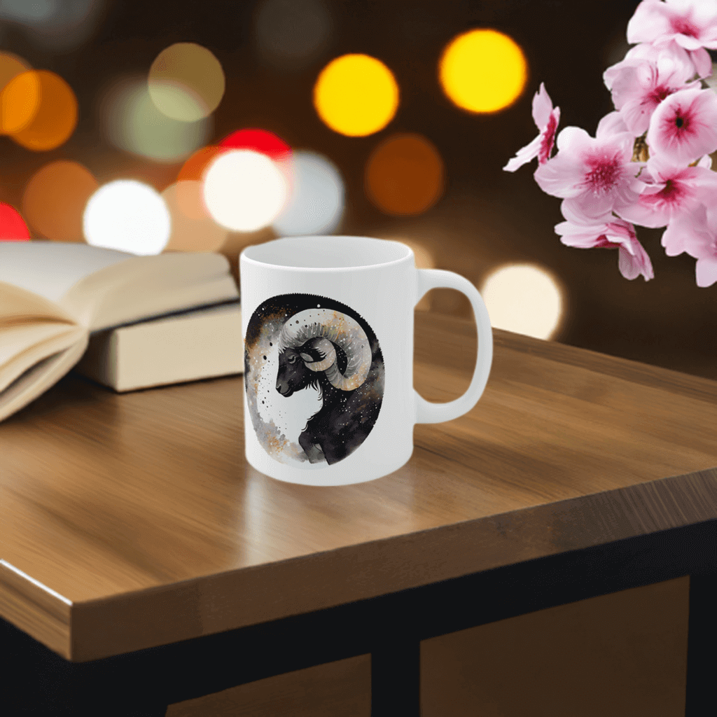 "Aries Zodiac Coffee Mug - Astrology-Inspired Ceramic Cup for Aries Birthdays & Gift Ideas"