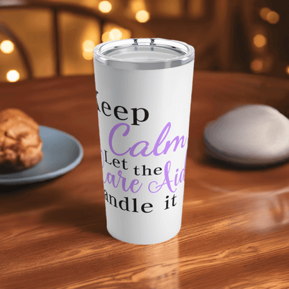 Keep calm care aide travel mug