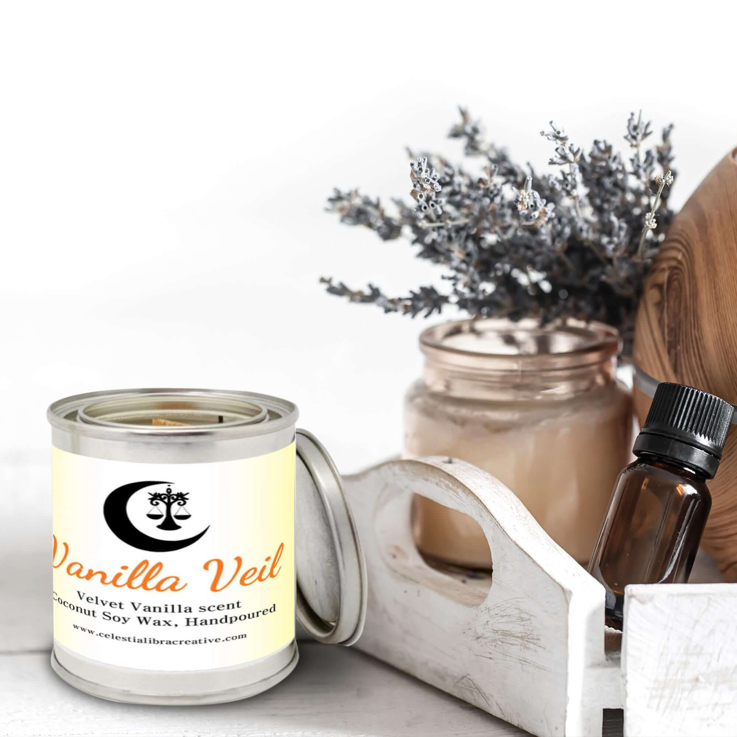 Artisanal Candle Collection: Scented Paint Can Delights with Wooden Wicks & Coconut Soy Wax