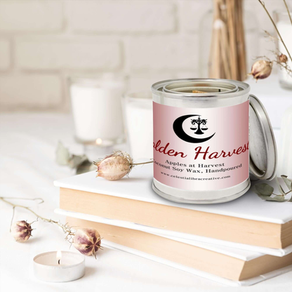 Artisanal Candle Collection: Scented Paint Can Delights with Wooden Wicks & Coconut Soy Wax