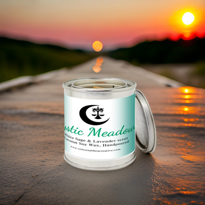 Artisanal Candle Collection: Scented Paint Can Delights with Wooden Wicks & Coconut Soy Wax