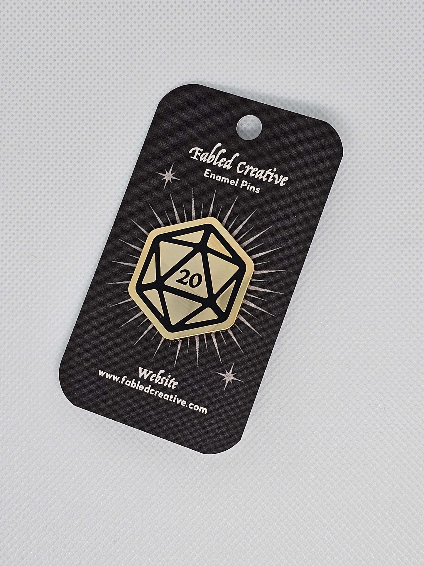 D20 - Critical Hit Dice Enamel Pin - Grab the ever elusive natural 20! 