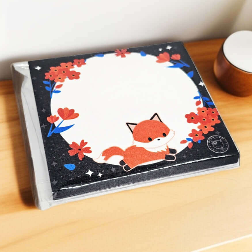 Midnight Fox Sticky notes - This is a uniquely designed sticky notepad