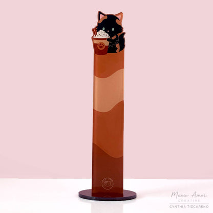 Cat Acrylic Coffee Tortie Washi Stands -  Adding a splash of cuteness!