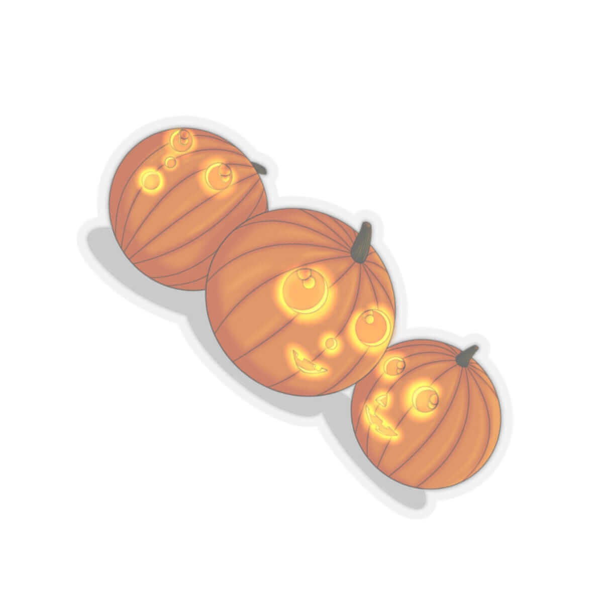 Good family pumpkins - Kiss Cut Stickers, a joy in the spooky season!!