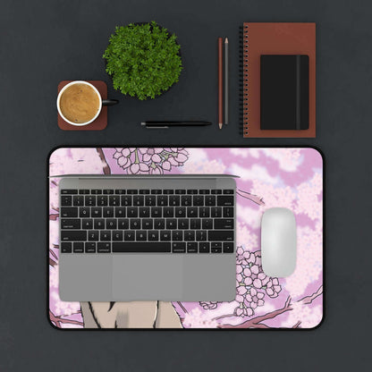 Whiskers in Bloom: Cat cafe deskmat - Purr-fectly PersonalizStep into a world of whimsy and wonder with our Purrfect Sakura Serenity Desk Pad! This delightful accessory features an adorable cat lounging amidst the delicate piDesk padCelestia Libra CreativeCelestia Libra CreativeCat Sakura Desk Mouse Pad