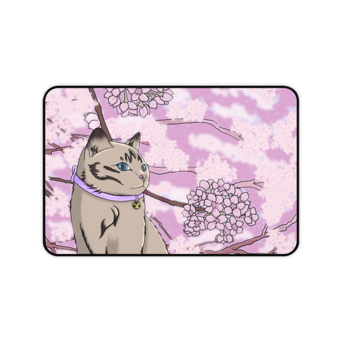 Whiskers in Bloom: Cat cafe deskmat - Purr-fectly PersonalizStep into a world of whimsy and wonder with our Purrfect Sakura Serenity Desk Pad! This delightful accessory features an adorable cat lounging amidst the delicate piDesk padCelestia Libra CreativeCelestia Libra CreativeCat Sakura Desk Mouse Pad