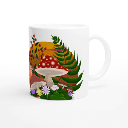 Cottage style - Mushroom, Inspirational Mug, Beautiful Floral Design